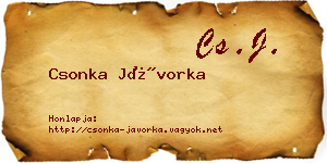 Csonka Jávorka névjegykártya